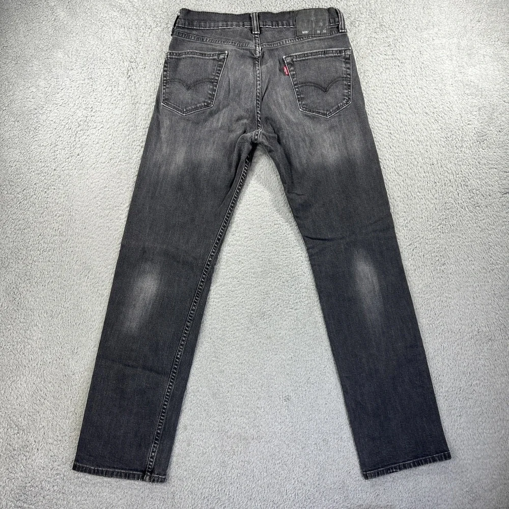 Levis 505 Jeans Mens 30x30* Gray Denim Pant Faded Regular Straight American Work